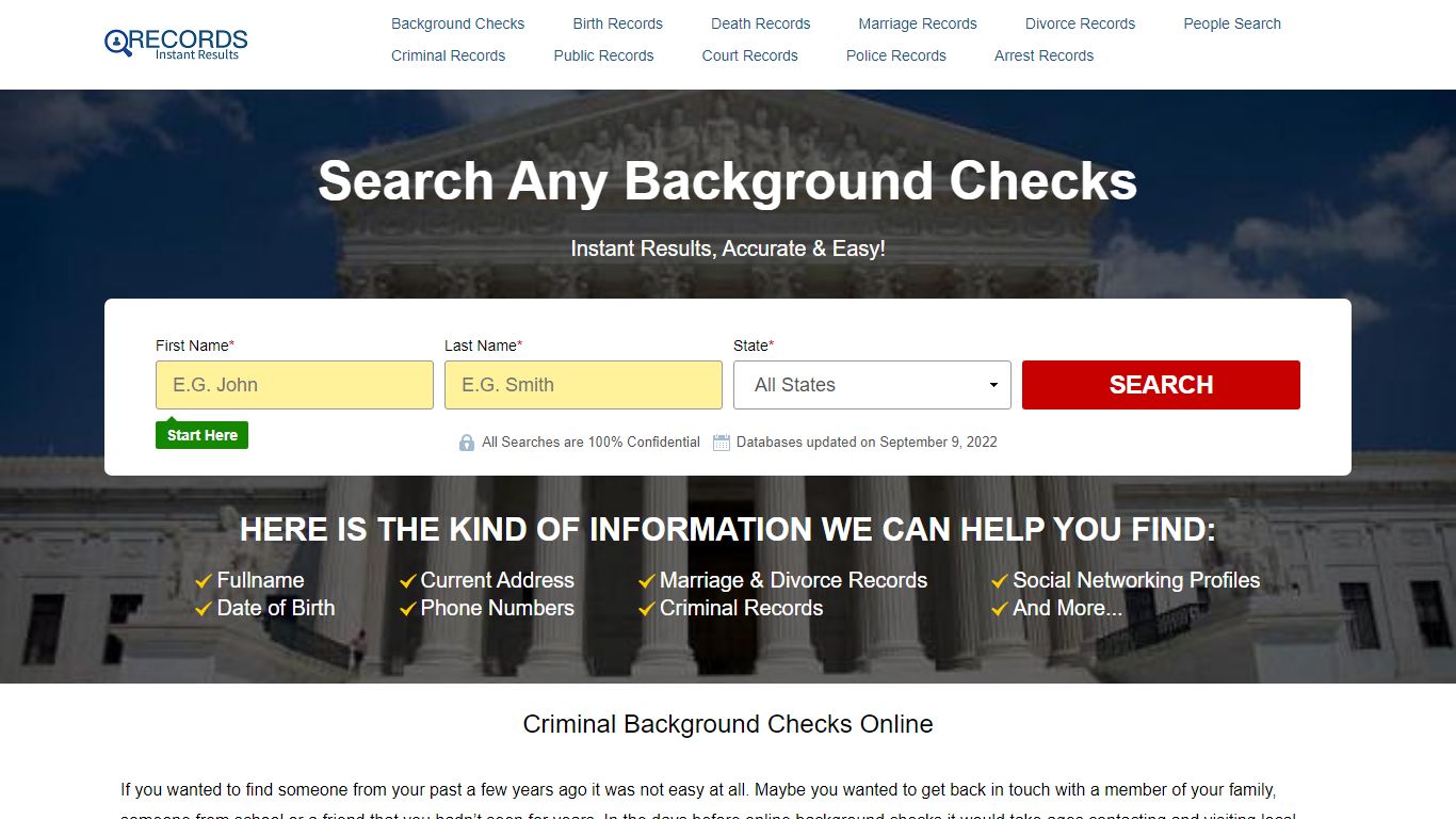 Criminal Background Checks Online - BackgroundCheckLookUp.com